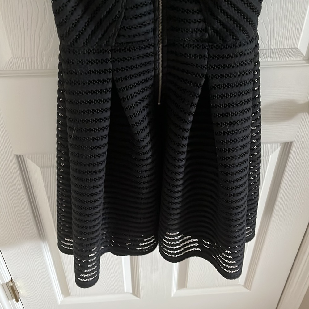 Mossimo Black Sheer Striped Textured Dress With Black Slip Underneath Size Med - Picture 9 of 13